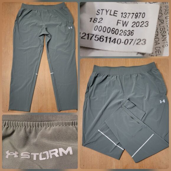 Under Armour UA Storm Run Green Track Pants Size 2XL Men's Flaw - Picture 1 of 16